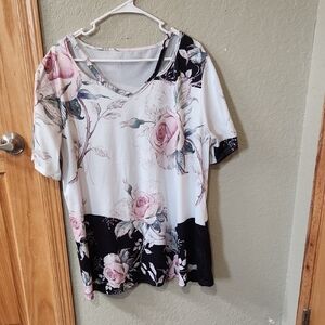 Floral Print Women's Top - Multicolor